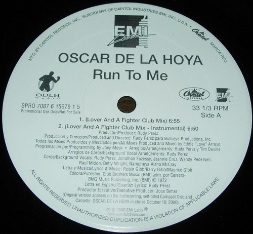 Oscar De La Hoya (2) - Run To Me (12", Promo)