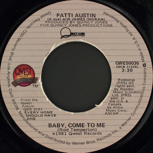 Patti Austin - Baby, Come To Me / Solero (7", Single, Win)