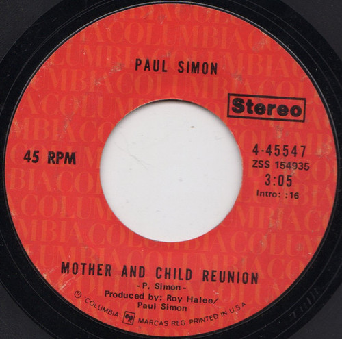 Paul Simon - Mother And Child Reunion (7", Single, Styrene, Ter)
