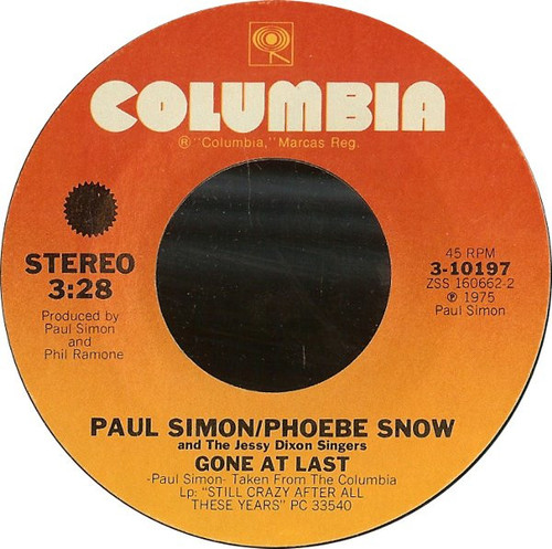 Paul Simon / Phoebe Snow - Gone At Last / Take Me To The Mardi Gras (7", Single, Styrene)