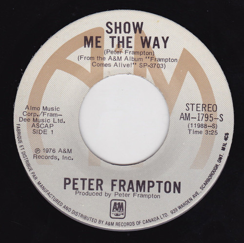 Peter Frampton - Show Me The Way (7", Single)