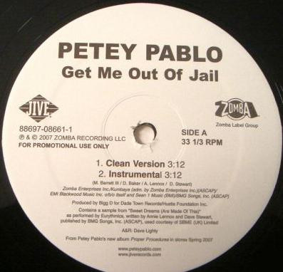 Petey Pablo - Get Me Out Of Jail (12", Single, Promo)