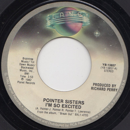 Pointer Sisters - I'm So Excited / Dance Electric (7", Styrene, Ind)