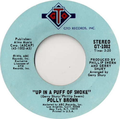 Polly Brown - Up In A Puff Of Smoke (7", Single, Styrene, Pit)