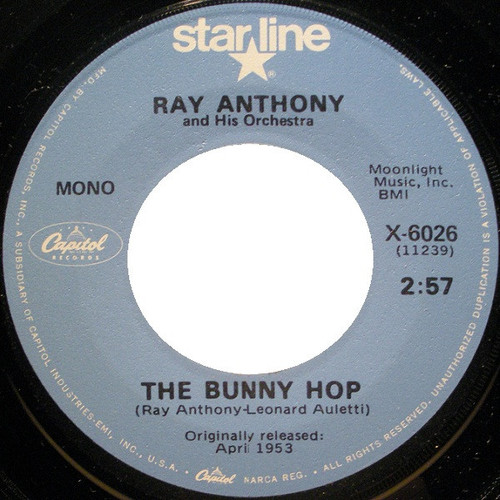 Ray Anthony And His Orchestra* - The Bunny Hop (7", Single, Mono, RE)