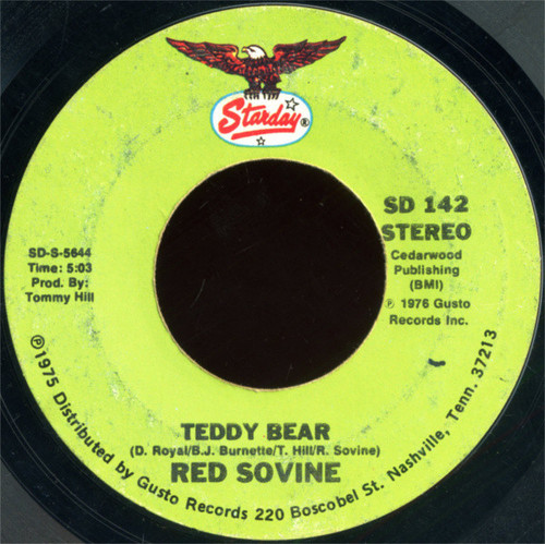 Red Sovine - Teddy Bear  (7", Single, Styrene, Ter)