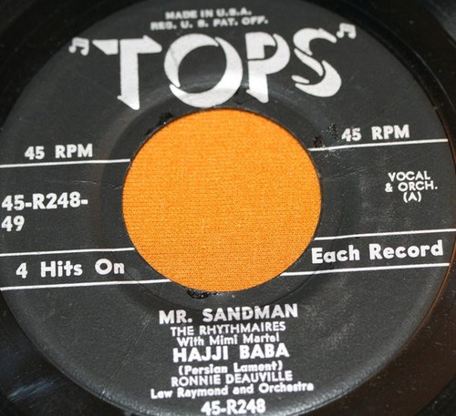 The Rhythmaires With Mimi Martel, Ronnie Deauville, Lew Raymond And Orchestra* - Mr. Sandman (7", EP)