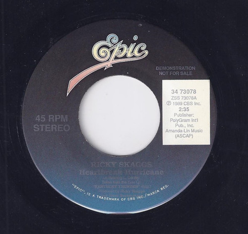 Ricky Skaggs - Heartbreak Hurricane (7", Single, Promo)