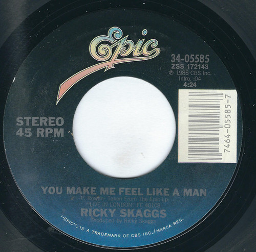 Ricky Skaggs - You Make Me Feel Like A Man / Rendezvous (7", Styrene, Car)