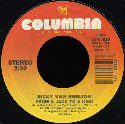 Ricky Van Shelton - From A Jack To A King (7", Styrene, Car)