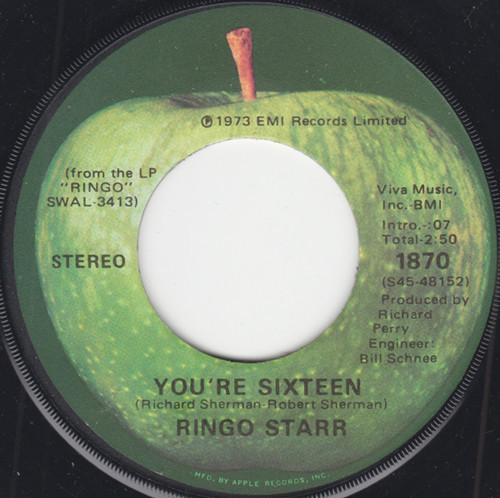 Ringo Starr - You're Sixteen (7", Single)