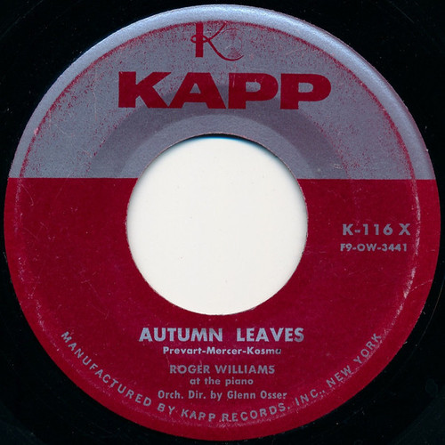 Roger Williams (2) - Autumn Leaves / Take Care (7", Single)