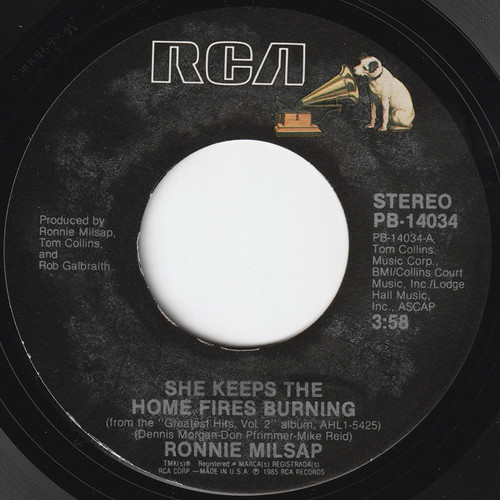 Ronnie Milsap - She Keeps The Home Fires Burning / Is It Over (7", Styrene)