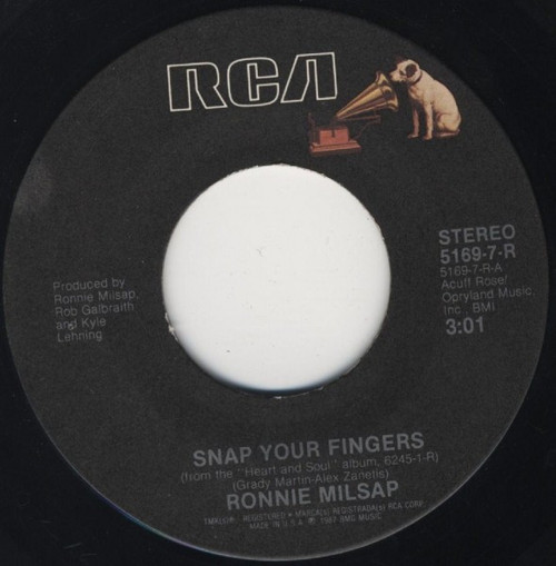 Ronnie Milsap - Snap Your Fingers / This Time Last Year (7", Single, All)