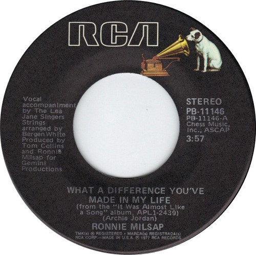 Ronnie Milsap - What A Difference You've Made In My Life / Selfish (7", Single)