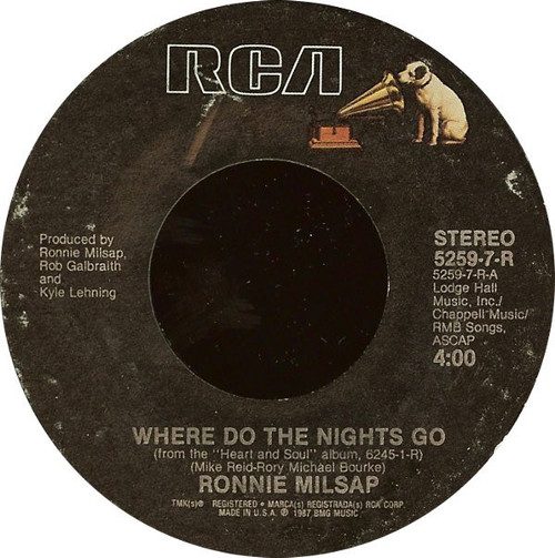 Ronnie Milsap - Where Do The Nights Go (7", Single, Styrene, Ind)