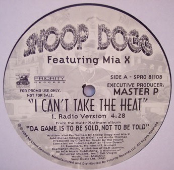 Snoop Dogg Featuring Mia X - I Can't Take The Heat (12", Promo)