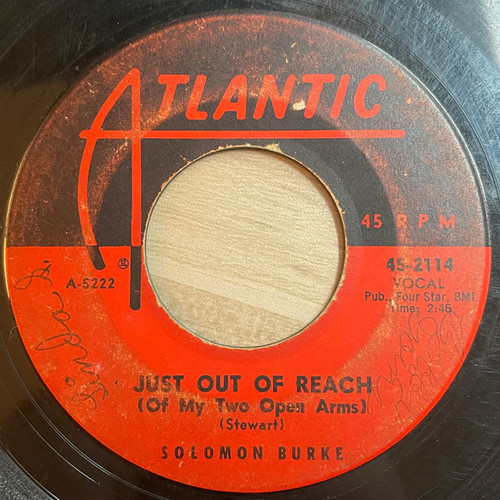 Solomon Burke - Just Out Of Reach (Of My Two Open Arms) (7", Single, MGM)