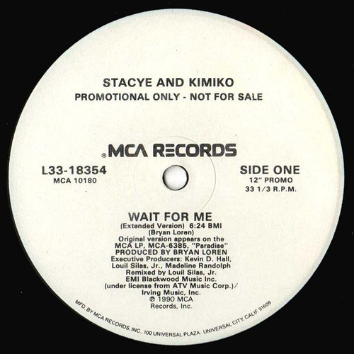 Stacye And Kimiko - Wait For Me (12", Promo)