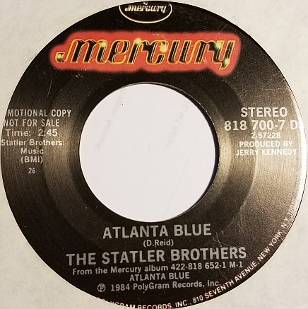 The Statler Brothers - Atlanta Blue (7", Single, Promo)