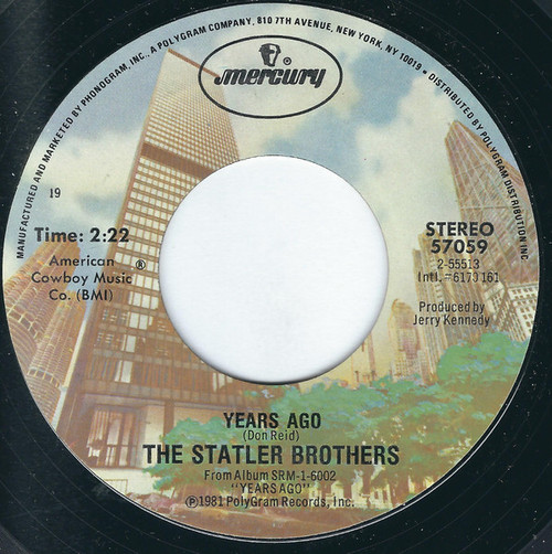 The Statler Brothers - Years Ago (7", Single, Styrene, Bes)