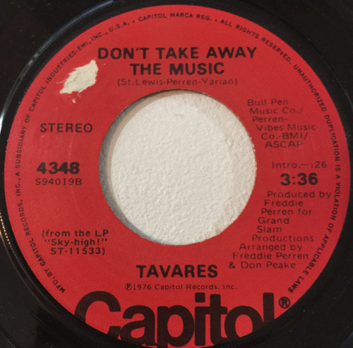 Tavares - Don't Take Away The Music (7", Single, Win)