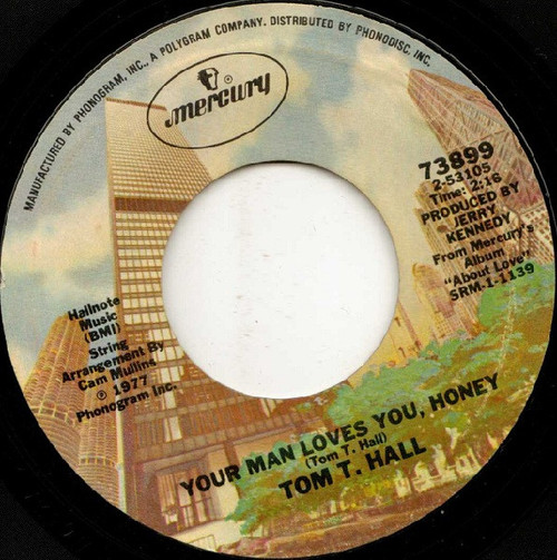 Tom T. Hall - Your Man Loves You, Honey (7", Styrene, Pit)