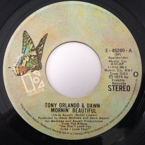 Tony Orlando & Dawn - Mornin' Beautiful (7", Single, Spe)