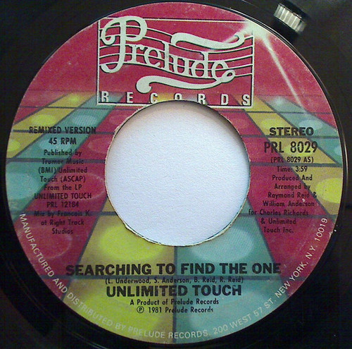 Unlimited Touch - Searching To Find The One (7")