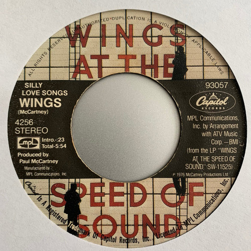 Wings (2) - Silly Love Songs / Cook Of The House (7", Single, Pit)