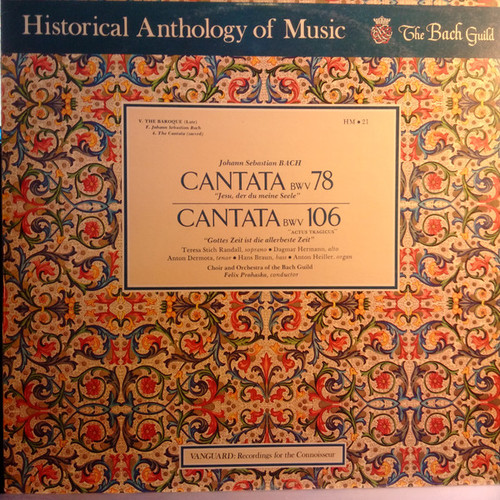 J.S. Bach* / Choir* And Orchestra Of The Bach Guild, Felix Prohaska - Cantata BWV 78 / Cantata BWV 106 "Actus Tragicus" (LP, Album, Mono, RE)