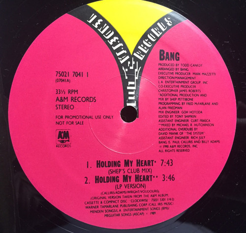 Bang (2) - Holding My Heart (12", Promo)