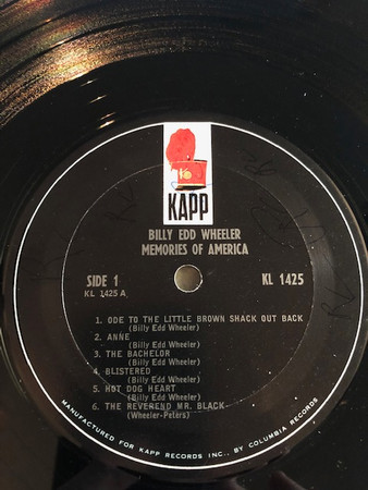 Billy Edd Wheeler - Memories Of America / Ode To The Little Brown Shack Out Back (LP, Album, Mono)