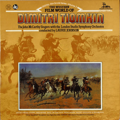 Dimitri Tiomkin, The John McCarthy Singers With The London Studio Symphony Orchestra* Conducted By Laurie Johnson - The Western Film World Of Dimitri Tiomkin  (LP, Album, Amb)