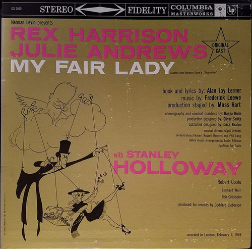 Original Cast*, Rex Harrison, Julie Andrews With Stanley Holloway - My Fair Lady (LP, Album, RE, Ter)