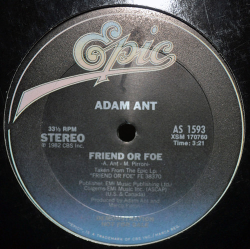 Adam Ant - Friend Or Foe (12", Promo)