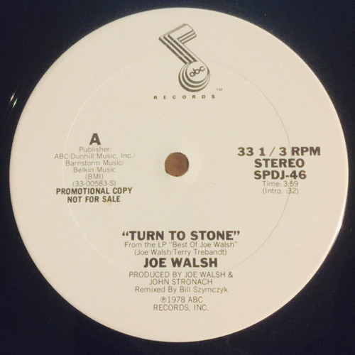 Joe Walsh - Turn To Stone (12", Promo)