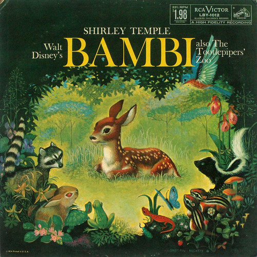 Shirley Temple With The Tootlepipers - Walt Disney's Bambi Also The Tootlepipers' Zoo (LP, Album, Roc)