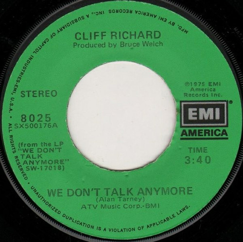 Cliff Richard - We Don't Talk Anymore (7", Single, Jac)