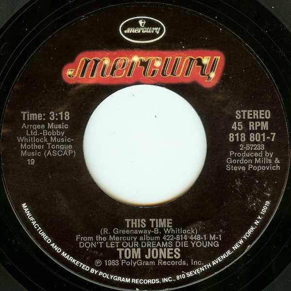 Tom Jones - This Time (7")