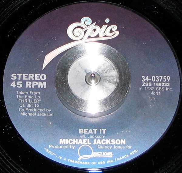 Michael Jackson - Beat It - Epic - 34-03759 - 7", Single, Styrene, Pit 596269921