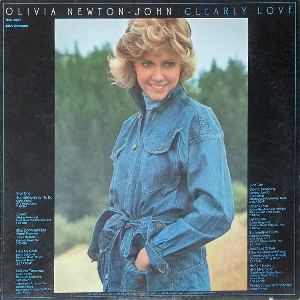 Olivia Newton-John - Clearly Love (LP, Album, RE, Pin)