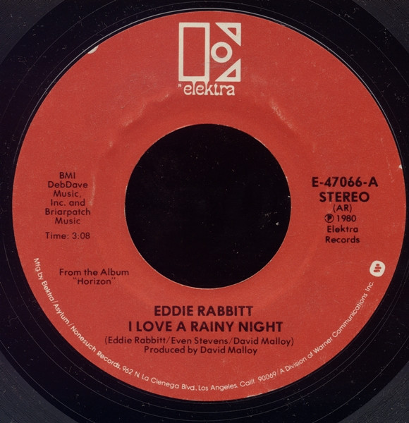 Eddie Rabbitt - I Love A Rainy Night (7", Single, Styrene, All)