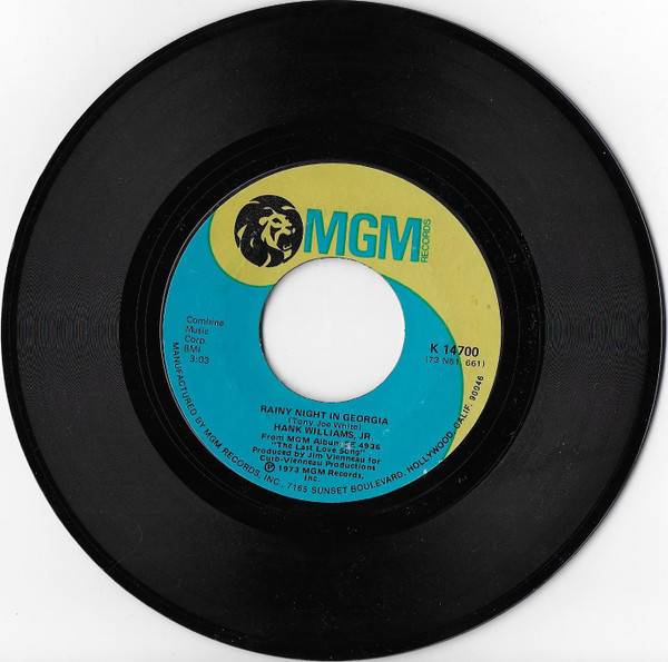 Hank Williams Jr. - Rainy Night In Georgia / Country Music In My Soul (7", Single)