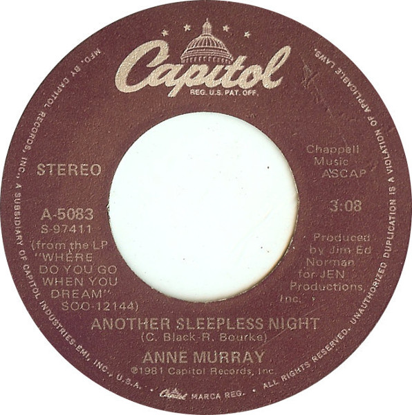 Anne Murray - Another Sleepless Night (7", Single, Win)