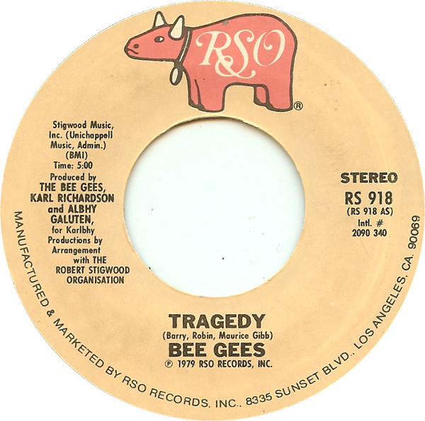 Bee Gees - Tragedy - RSO, RSO - RS 918, 2090 340 - 7", Single, Styrene, San 705037097