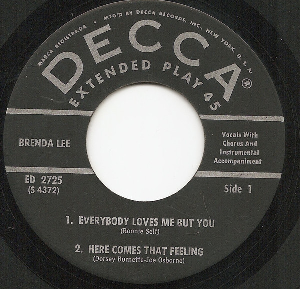 Brenda Lee - Everybody Loves Me But You (7", EP)