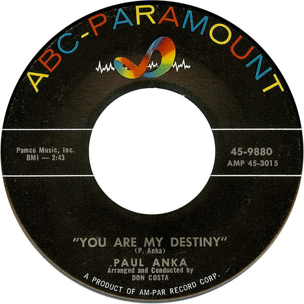 Paul Anka - You Are My Destiny (7", Single)