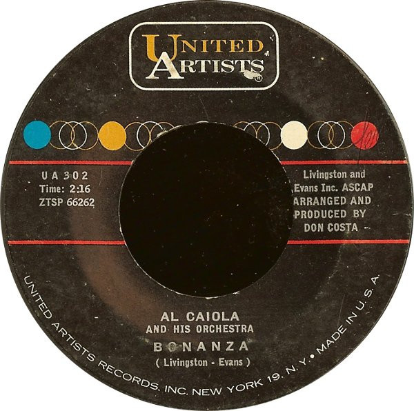 Al Caiola And His Orchestra - Bonanza (7", Single)