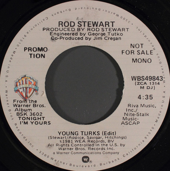 Rod Stewart - Young Turks (7", Mono, Promo)